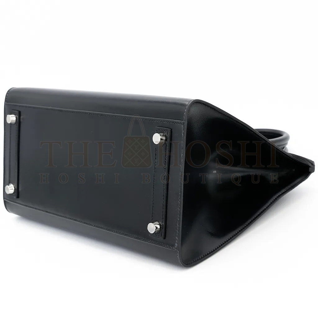 H**me5 BIRKIN 30 BOX LEATHER BLACK SILVER BUCKLE H029281CK89 (30*22*15cm) Master Quality